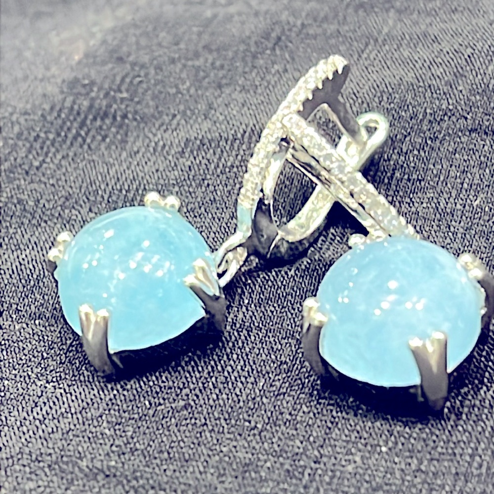 Aquamarine 14KGP Earrings